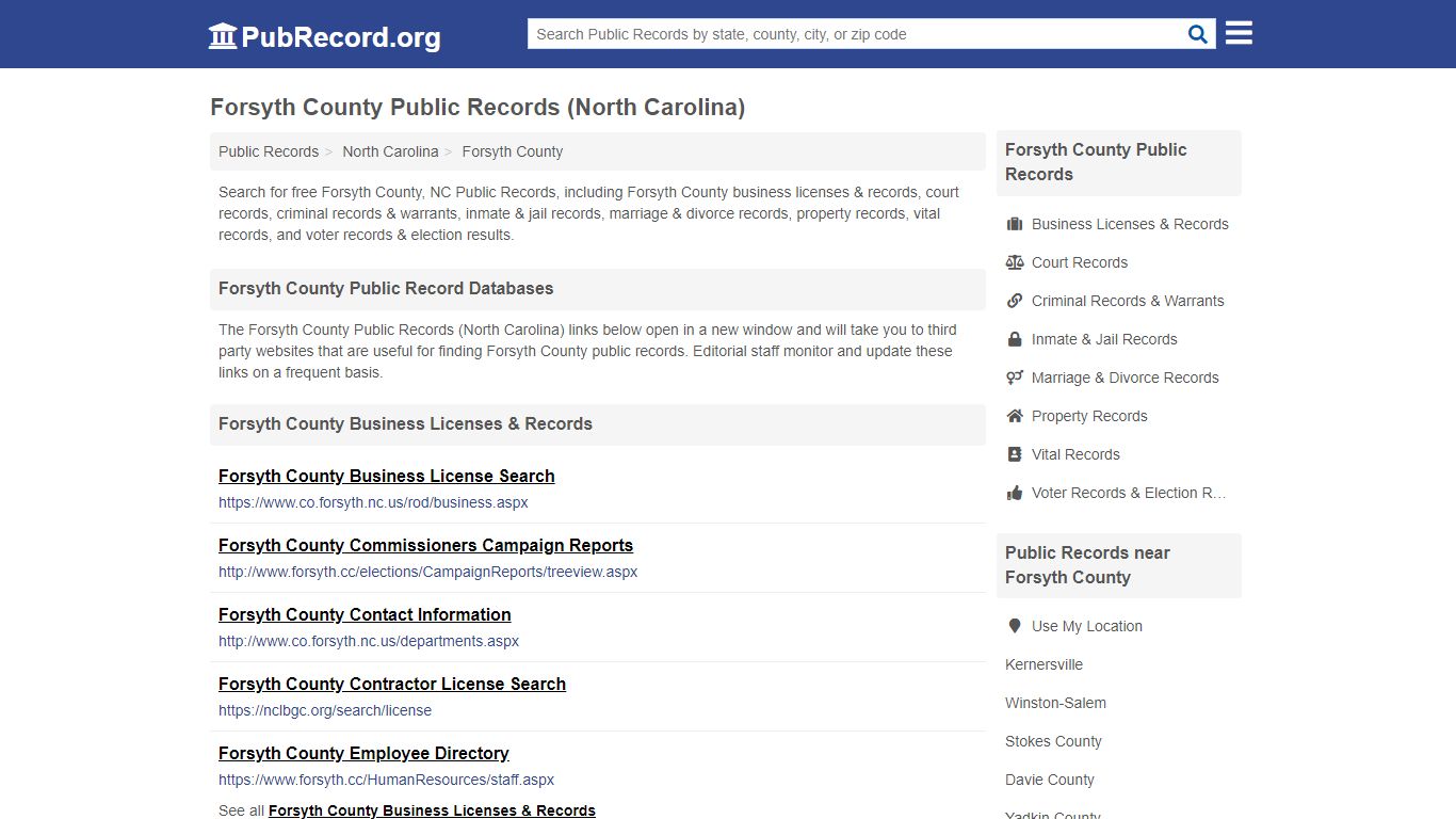 Forsyth County Public Records (North Carolina)